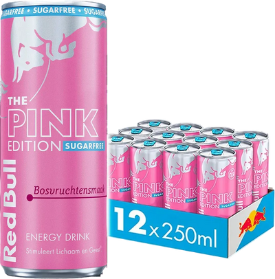 Red Bull Pink Edition Sugar-free 12x250ML INCLUDING Deposit