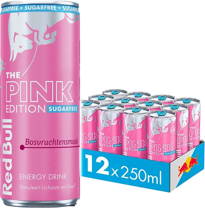 Red Bull Pink Edition Suikervrij 12x250ML INC Statiegeld